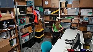 teen shoplifter hopes security guard catches her bent over