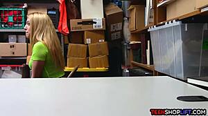 teen shoplifter hopes security guard catches her bent over