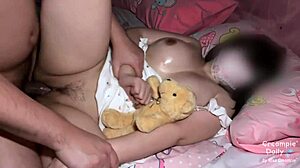 Bend over, he says to pretty big ass friend with buttplug in wet shaved pussy.