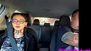 Intense Casting With Tattooed Brunette Kisses To Hotel