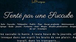 French succubus tempts with dirty talk in outdoor anal