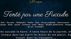 French succubus tempts with dirty talk in outdoor anal