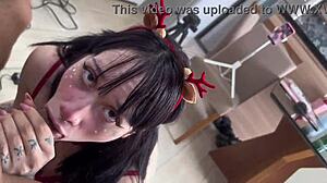 Christmas Blowjob with Amberzinha Sex Machine