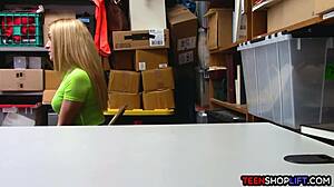 teen shoplifter hopes security guard catches her bent over