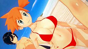 Misty Takes Bikini Double Penetration Anal on Beach in Pokemon Group Sex