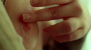 beautiful blonde model, tease those nipples and pussy close-up!