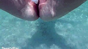 Multiple creampies in wet chubby milf pussy underwater action
