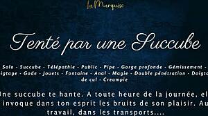 French succubus tempts with dirty talk in outdoor anal