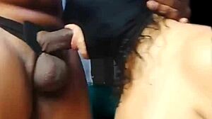 cadela safada sucks fat monster cock in masked bdsm session