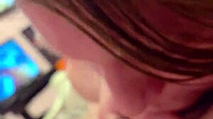 Blonde housewife deepthroats big cock