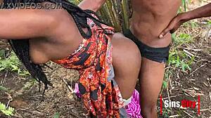 Ebony virgin feels thrilled as prince takes her outdoors with big cock