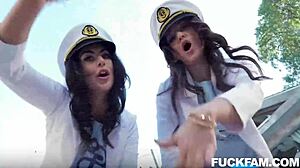 rival stepsisters gal and aubree suck and fuck elias for peace