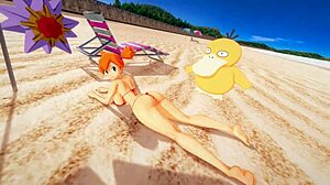 Misty Takes Bikini Double Penetration Anal on Beach in Pokemon Group Sex