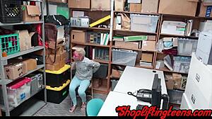 Bound Black Teen Rides Cock Intensely After Shoplifting