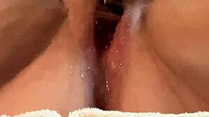 Hey, have you seen this bbw squirt hard with a glass dildo?  