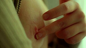 beautiful blonde model, tease those nipples and pussy close-up!