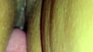 sexy latina wife's close-up shows wet pussy lips and ass