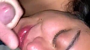 Does this teen want a facial on her glasses?