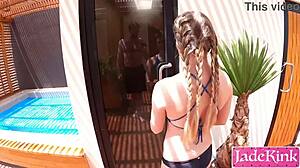 Slut Enjoys Stranger's Big Dick in Sauna