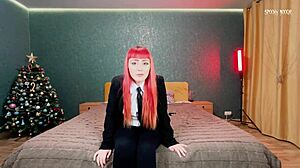 Makima Seduces Neighbor in Femdom Roleplay for Creampie