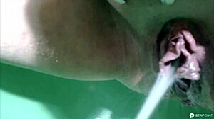 Amateurs russian milf performs wet pussy squirt and pissing show on webcam. She explores mature cunt golden shower in asshole fucking.