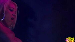 Sensual Blonde Angel Penetrated by Lesbian Babes Strapon