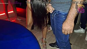 Amateur Brunette Blows Big Black Cock in Cuckold Party