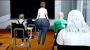 the pawg teacher with a big ass struts into class, turning heads.