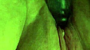 Close-Up View Of BBW Squirting On Her Toy