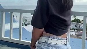 exhibitionist wife flashing tight pussy outdoors 😏