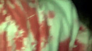 Specific public sex in car at laundromat with spin cycle