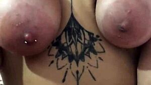 Spank those tits while choking and dominating her big ass with blowjob gagging