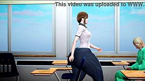 the pawg teacher with a big ass struts into class, turning heads.