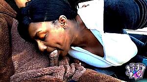 Milf Swallows Cock in Car Bear Suit