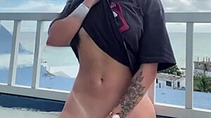 exhibitionist wife flashing tight pussy outdoors 😏