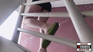 Thai amateurs unleash rough outdoor group doggystyle in beautiful lesbian threesome