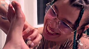 Wanna choke on my vibrator while worshipping my pretty toes till I cum?