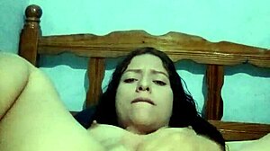 Young Latina Masturbates With Natural Tits In Bedroom Until Cum