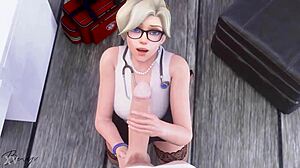 Mercy blowjob sucking is so intense and hot! 😍