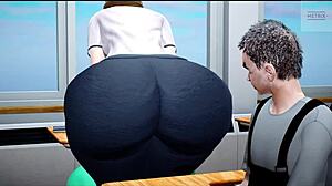 the pawg teacher with a big ass struts into class, turning heads.