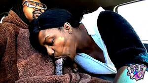 Milf Swallows Cock in Car Bear Suit