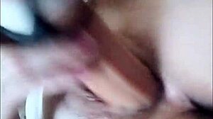 having fun with large thick dildo, getting wet and dripping, ripping clothes for huge fucking