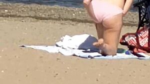 Holy crap, Pink Princess caught on hidden cam at the beach with that ass!