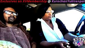 Milf Swallows Cock in Car Bear Suit