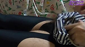First Time Masturbation in Leggings and Nylon
