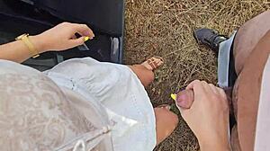 Latina Milf Flashes in Public for Boss