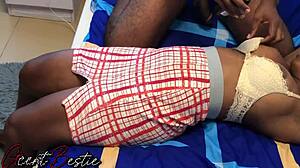 amateur couple enjoys breast massage session