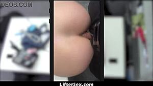 blonde shoplifter goldie glock hides necklace in ass, officer catches her for punishment