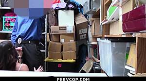 teen caught stealing on cctv detained by pervcop 😏