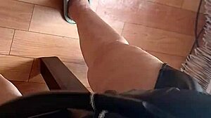 My lesbian colleague and I riskily masturbate in the office